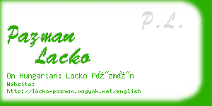 pazman lacko business card